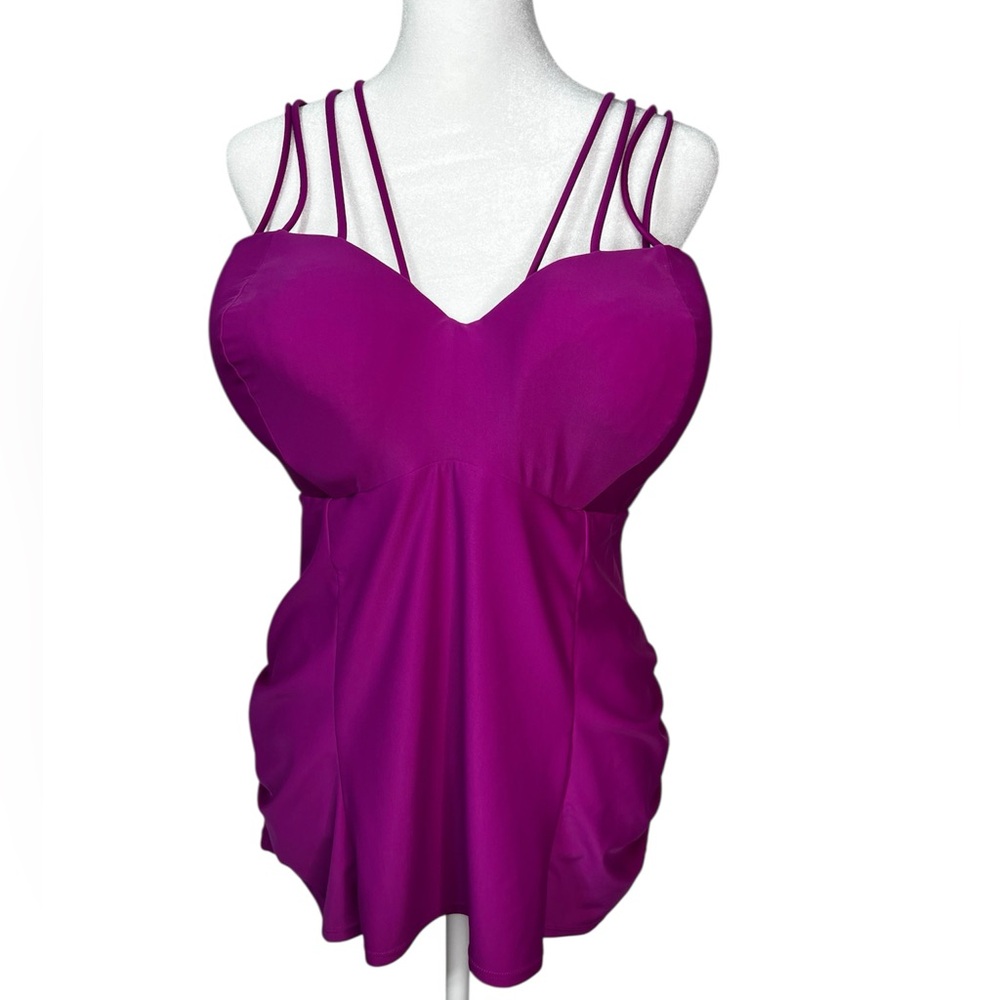 Cacique Pink Fitted Camisole with Ruched Bustier